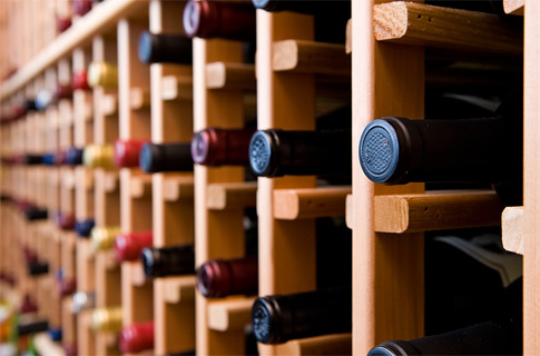 Wine in Wooden Racks
